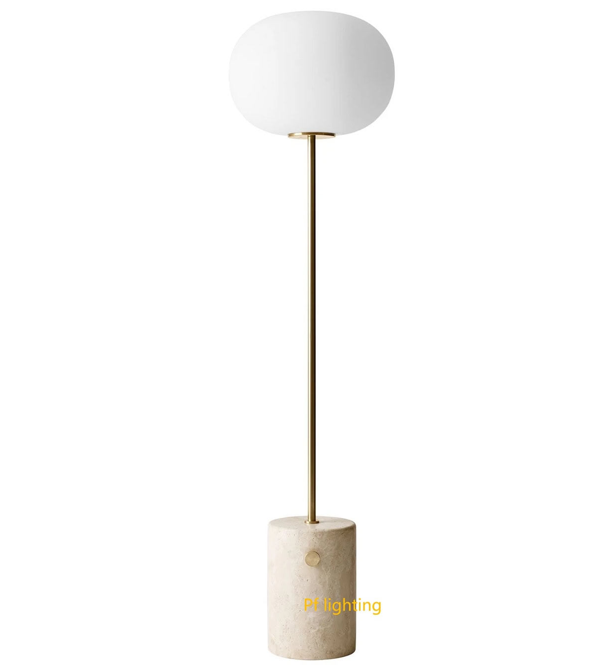2025 new Modern design stone floor light travertine floor lamp with glass shade from perfect lighting