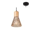 Contemporary wood pendant light modern lamp with glass shade from perfect lighting - Image 2