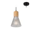 Contemporary wood pendant light modern lamp with glass shade from perfect lighting