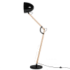 Scandinavian wooden lamp modern standing floor lamp with white metal shade for living room - Image 4