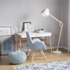 Scandinavian wooden lamp modern standing floor lamp with white metal shade for living room - Image 3