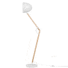 Scandinavian wooden lamp modern standing floor lamp with white metal shade for living room - Image 2