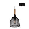 Scandinavian design Wood hanging pendant Lamp with metal shade from perfect lighting