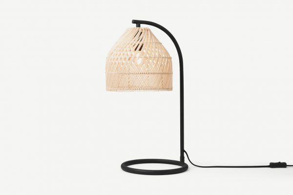 Nordic design Nature Weave Rattan table lamp in metal from perfect lighting