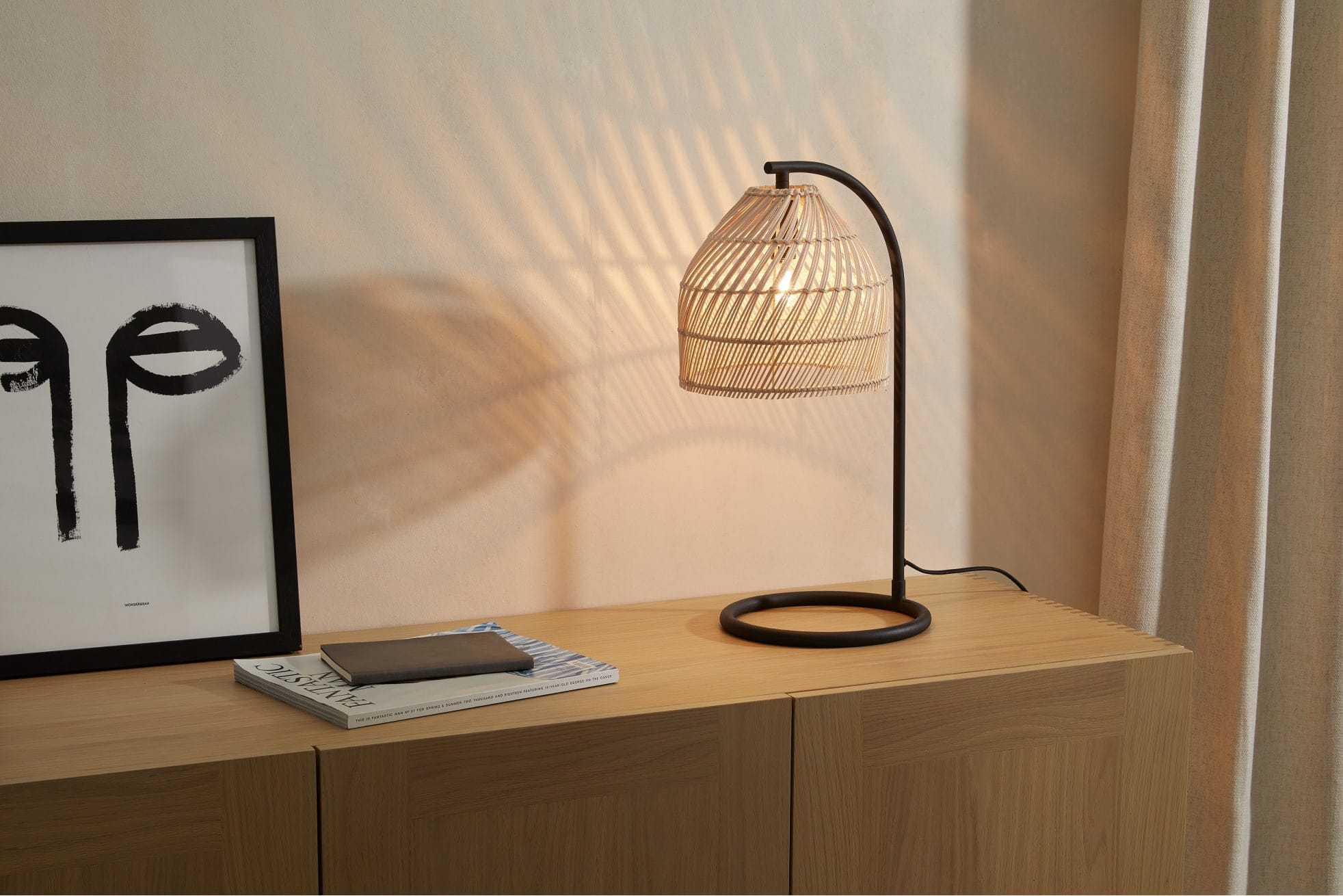 Nordic design Weave Nature table lamp with  Rattan shade from perfect lighting - Image 3