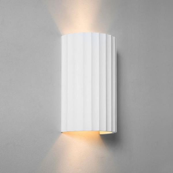 White Paintable Molten Plaster Wall Light IP20 White from PERFECT LIGHTING